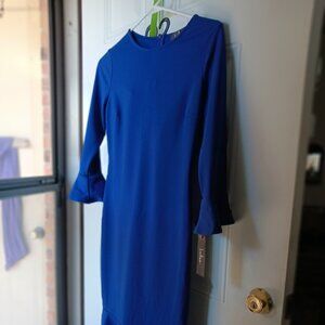 Creme de la Creme Royal Blue Trumpet Hem Bodycon Midi Dress Lulus
